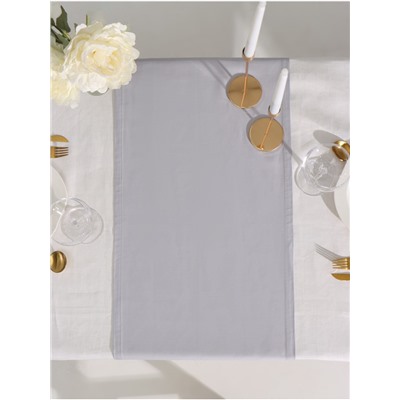 Дорожка на стол «Этель» Home 40×146 см, 100% хлопок, саржа 190 г/м², светло-серая