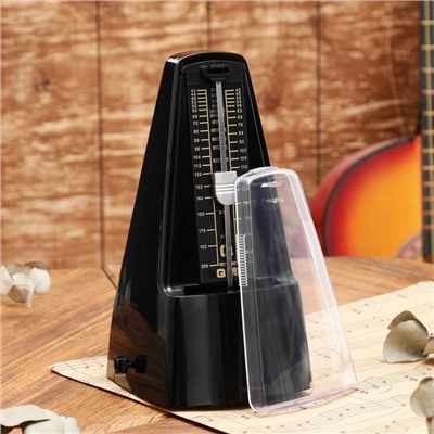 Метроном механический Gleam, черный, 40-408 ударов в минуту, 21×10×12 см