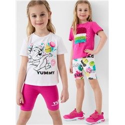 Брюки трикотажные для девочек (легинсы укороченные), 2 пары в комплекте