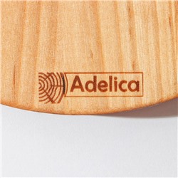 Доска разделочная деревянная с металлической ручкой Adelica, d=20×1,8 см, пропитана минеральным маслом, берёза