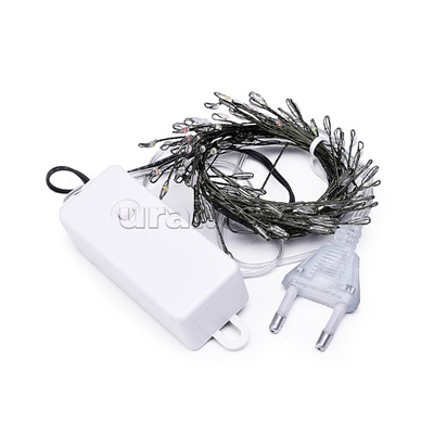 Электрогирлянда 3м, 100 ламп, цветная, зеленый провод