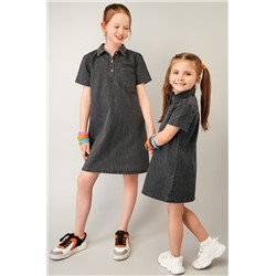 Джинсовое платье с коротким рукавом для девочки Happyfox