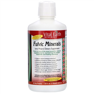Vital Earth Minerals, Fulvic Minerals, 946 мл (32 жидк. унции)
