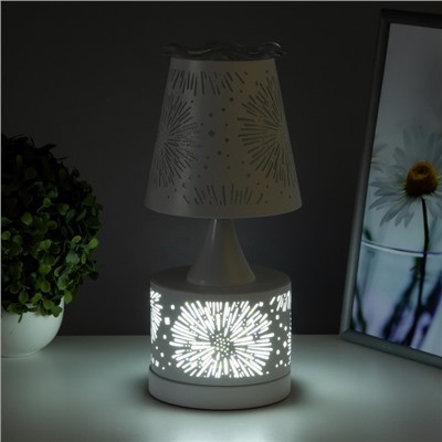 Аромалампа RISALUX «Салют», с подсветкой, Е27, 40 Вт, RGB, 13×13×30 см, белая
