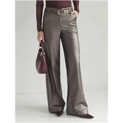 Джинсы трубы металлик прямые из эластичного денима