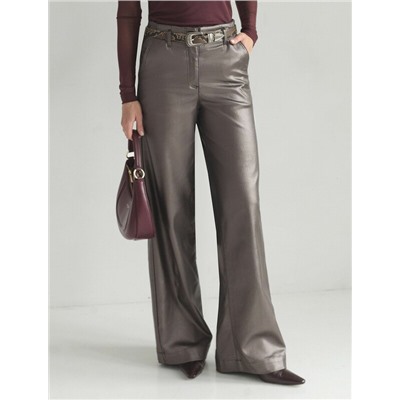 Джинсы трубы металлик прямые из эластичного денима