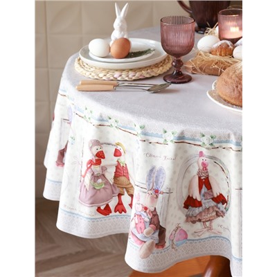 Скатерть «Этель. Пасхальные Тильды», d=148 см, 100% хлопок, саржа 190 г/м²