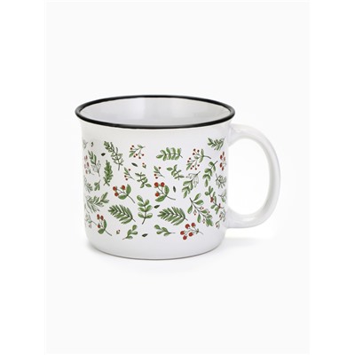 Кружка керамическая, новогодняя «Листья», 450 мл