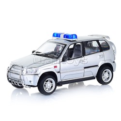 Машина "Автопарк" серебристая, на батарейках, в коробке