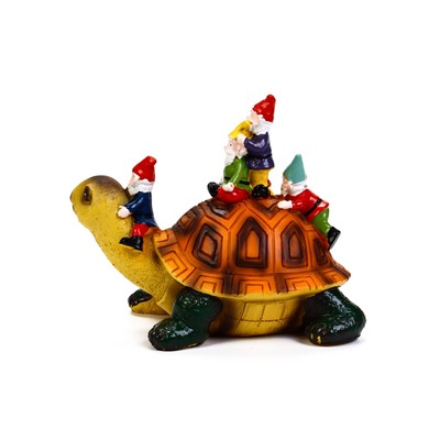 Садовая фигура из полистоуна «Черепаха с гномами», 18×11×14 см, Greengo
