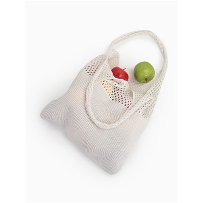 Сумка-авоська плетёная, клетка 0.5 см, белая