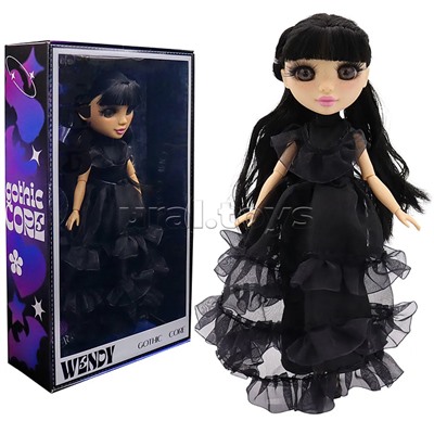 Модная кукла коллекция Glam Core, Венди Gothic Core, в черном платье, 27см,