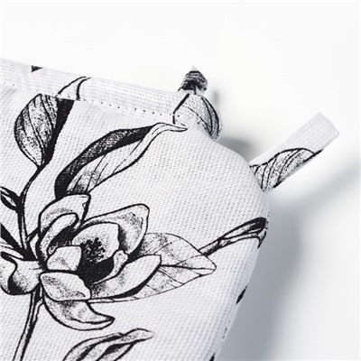 Набор кухонный «Доляна» Plant leaves: варежка 20×27 см, прихватка 19×19 см, 100% хлопок, 250 г/м²