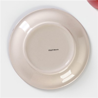 Чайная пара керамическая Доляна «Морской мир», чашка 200 мл, блюдце d=14.5 см, цвет красный