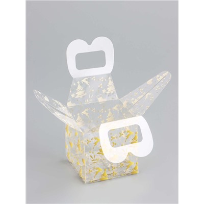 Коробка подарочная новогодняя складная ПВХ «Ёлочки» 5×5×5 см