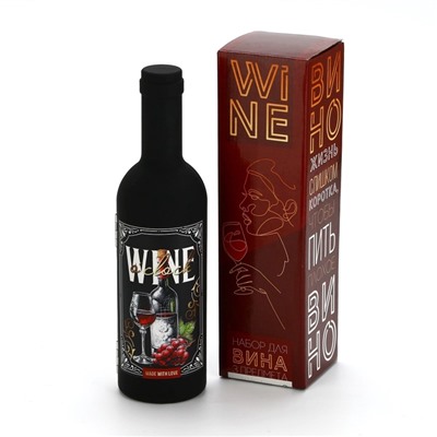 Подарочный мини-набор для вина Wine, аэратор, штопор, каплеуловитель для бутылки вина, 20×10 см