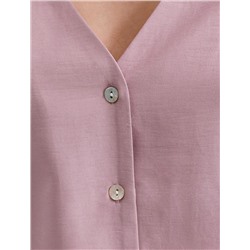 Укороченная блузка с V вырезом из плотного лиоцелла