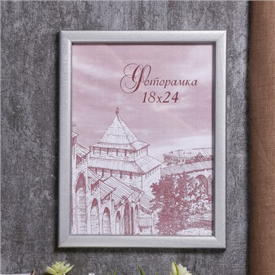 Фоторамка для фото 18×24 см Samoa, сосна, (пластиковый экран), серебро