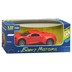 Красная инерционная спортивная машинка die-cast,1:32, открывающиеся двери