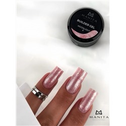MANITA Гель моделирующий для ногтей с хлопьями юки / Builder Gel Moonlight №04, 15 мл 28227