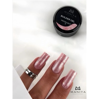MANITA Гель моделирующий для ногтей с хлопьями юки / Builder Gel Moonlight №04, 15 мл 28227
