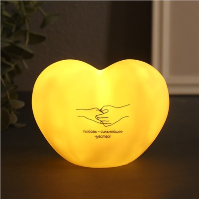 Фигурка светящаяся RISALUX «Сердце. Руки», LED-ночник, 3хLR44, 8×11×7 см