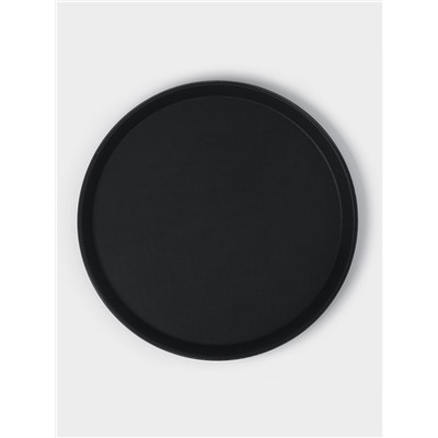 Поднос прорезиненный круглый Hanna Knövell, d=35 см, чёрный