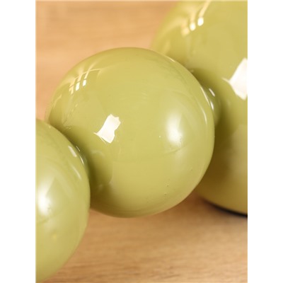 Подсвечник на 3 свечи «Бусы», с 7 сферами, 44×8×8 см, оливковый