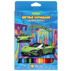 Карандаши цветные 18цв. ECO "COOL RACING" заточен. в карт. коробке с европодвесом