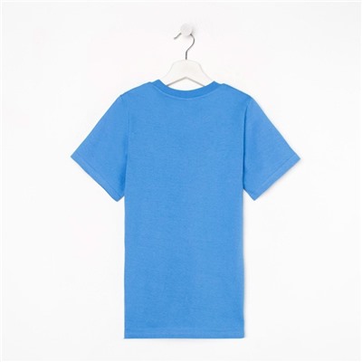 Футболка детская однотонная ATA kids, голубая, рост 134 см