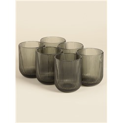 Стаканы SL Home «Модерн», 260 мл, 7.5×9.5 см, набор 6 шт., стекло, графитовые