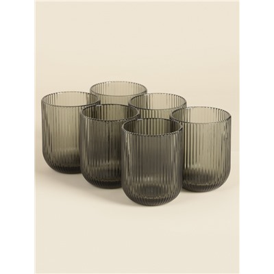 Стаканы SL Home «Модерн», 260 мл, 7.5×9.5 см, набор 6 шт., стекло, графитовые
