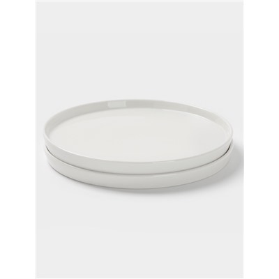 Тарелки Magistro White Snow, набор 2 шт., d=20 см, фарфор, белые