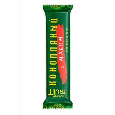 Батончик фруктовый Hemp Fruit конопляный с маком 30г ЭКОПРОДУКТЫ, 1187193