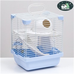 Клетка для грызунов укомплектованная, 23×19×28 см, голубая