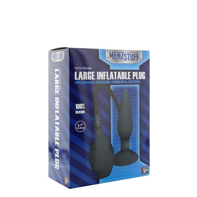 Чёрная анальная втулка с функцией расширения Large Inflatable Plug - 14,5 см.
