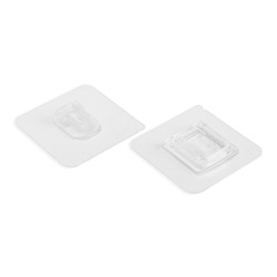 Держатель настенный, 2 шт., ТУНДРА, с клейкой поверхностью, 60×60×10 мм, прозрачный