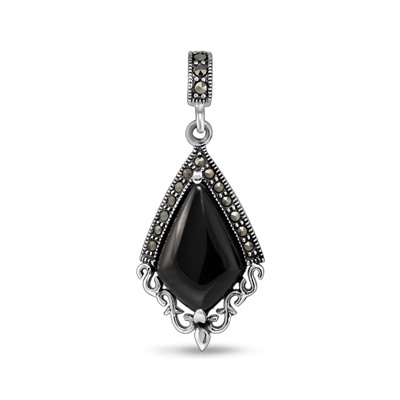 Подвеска, марказит , оникс, SL-AGA629