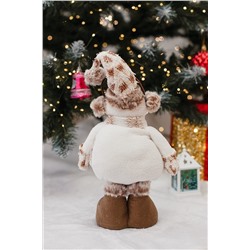 Игрушка новогодняя с выдвижными ногами Снеговик в наушниках колпак НАТАЛИ, 1224256