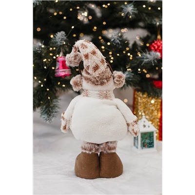 Игрушка новогодняя с выдвижными ногами Снеговик в наушниках колпак НАТАЛИ, 1224256