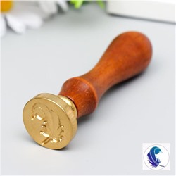 Печать для сургуча с деревянной ручкой «Пёрышко», 9×2.5×2.5 см