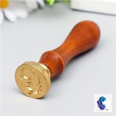 Печать для сургуча с деревянной ручкой «Пёрышко», 9×2.5×2.5 см