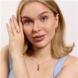 Комплект ювелирной бижутерии коллекция "Дубай" серьги и кулон, покрытие позолота, арт.414.062