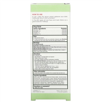 Garnier, Green Labs, Replumping Serum Cream, Hyalu-Melon, SPF 30, 2.4 fl oz (72 ml)