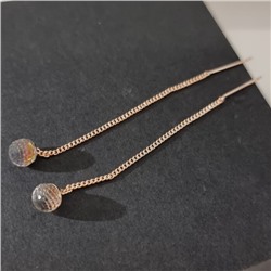 Серьги протяжки ювелирная бижутерия коллекция "Дубай", покрытие позолота, вставка: искусственный камень цвета хамелеон, арт.314.929