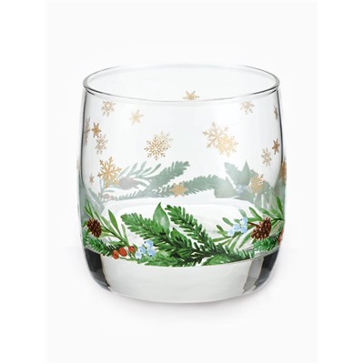 Стакан стеклянный новогодний «Зимний букет», 310 мл, золотая деколь