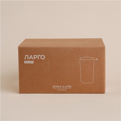 Стаканы SL Home «Ларго», 400 мл, 8×13 см, набор 6 шт., стекло, прозрачные