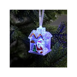 Ёлочная игрушка «Домик», 7 см, от батареек, свечение мульти (RGB)