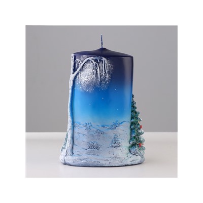 Свеча - цилиндр «Зимняя», 8×11.5×15 см