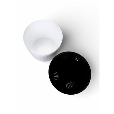 Кашпо для цветов «Фасет», 29 л, d=36 см, h=33 см, пластиковое, с автополивом, со вставкой, белое